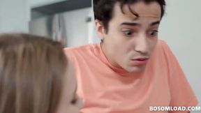 Stepmom joins adopted daughter son threesome