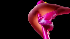 Voluptuous Hentai Beauty Rides Glowing Magic Rod in Silky Lace Underwear