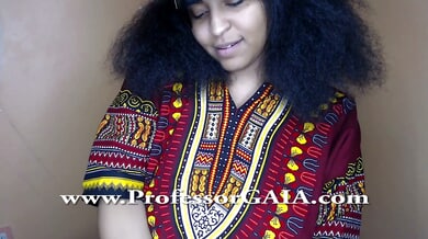 Dark-skinned cam queen professorgaia becomes a primal panther in hot cosplay sex