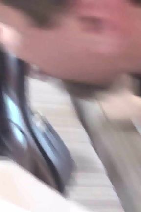 Licking shoes to be glossy