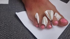 I'm Polishing My Feet and Finger Nails in Pink