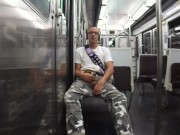 risky public jerking in subway