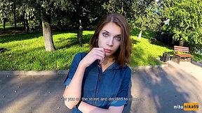 Public POV Pickup of Naive Russian Girl