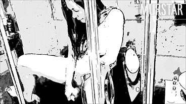 Cartoon shower girl with dildo
