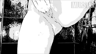 Cartoon shower girl with dildo