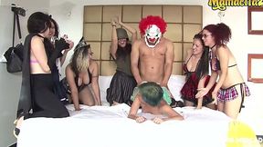 Latina Cosplayer Goes Wild in Group Halloween Sex Party