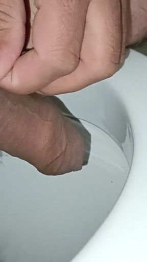 How am I caressing the hair in the toilet?   Clip 1