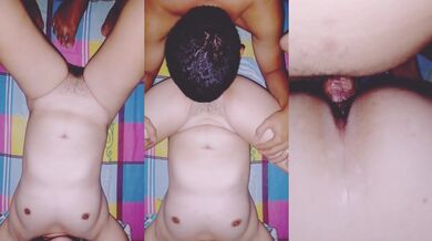 She kept eating then arched her back with a gasp.