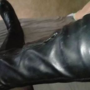 My hot Leather boots and My 18x5 Penis