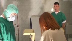 Mature Redhead Patient Shaved and Toyed by Doctors