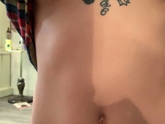Brunette solo darling masturbating at home