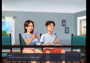 Summertime saga: stepsister shows her tits to her stepbrother ep 50, 51