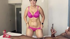 Busty housewife milf with huge tits gets pounded by a man with a huge black cock