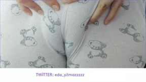 Cameltoe- Swollen Pussy- Masturbate with Pajama- Rubbing Pussy with Pajama