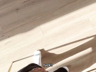 Stepbrother Was Watching Step Sis Masturbating And Begin Jerking Off But This babe Caught Him! Sudden Bang with Stepbrother