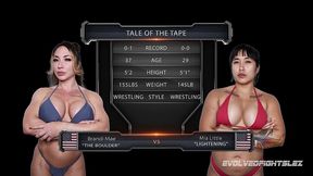 brandi mae vs mia little female wrestling