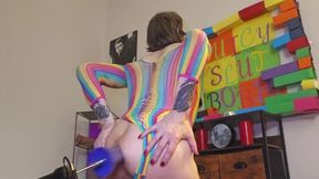 Fucking My Ass in My Cute Rainbow Outfit