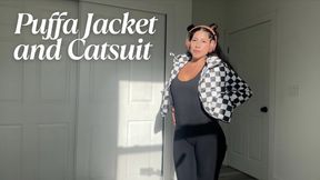 Catsuit and puffa jacket