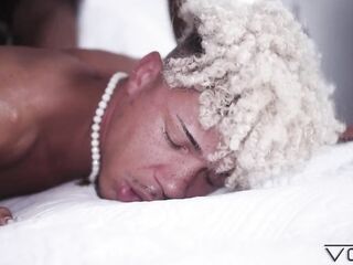 VOYR - Elijah Gets Pounded In Multiple Poses By Rhyheim Shabazz, Marlon Costa & Will On The Daybed