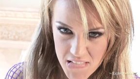 Lusty blonde has her dream come true when her pussy gets plowed by a BBC