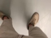 horny student jerking off in public basement