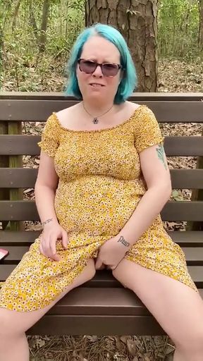 Fingering myself in a park