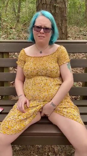 Fingering myself in a park