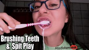 Brushing My Teeth end in Spit Play - Mouth Fetish - MissBohemianX - WMV