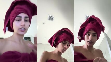 Mia Khalifa Gets Ready After A Shower