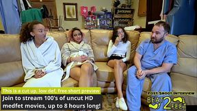 Asian beauty Channy Crossfire gives footjob to lucky doctor