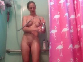 Homemade solo shower porn with Cherie Deville