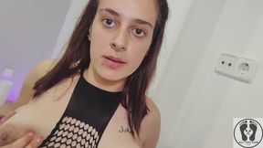 BIG TITS TWERKING FOR YOU IN FISHNET AND HIGH HEELS