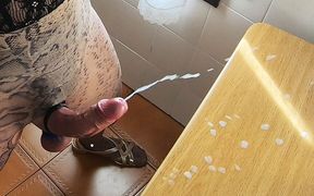 Incredible Edging Cumshot on a Table