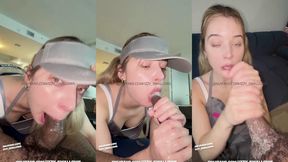 izzy swallows dunkin waitress paid for a wet blowjob porn video