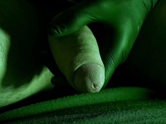 XXX Lab Ready to Stroke My Big Cock with a Black Glove