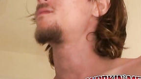 ”Skinny amateur jerks off his small erect dick & cums”