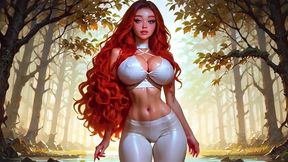 sexy redhead bouncing big boobs and hard nipples! tight white yoga pants! ai