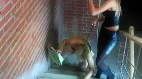 Hot blonde in stockings tortures her boyfriend