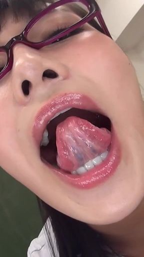 Thick Spit Hits Hard. Soaked Tongue Lingers. Teacher Tomoka Akari, Mouth Wide Open, Feeds You... and Your Fetish
