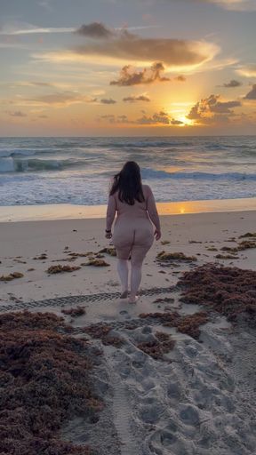 Thick Wife Naked On the Beach