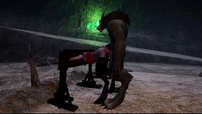 Bondage Grinding in a Werewolf Cave