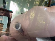 Curious Guy Fucks himself and Jacks off in a Glass House - FULL VID ON ONLYFANS