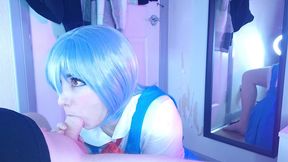 rei ayanami first time, fucks rough with her big oiled ass