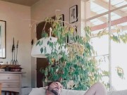 Horny Hippie Kadon't fuck himself with dildo.