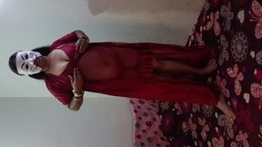 New Red Dress La Aunty Super Sex with Boy Friend