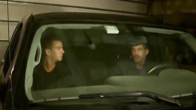 Lad gets his ass drilled by his stepdad's prick in a garage