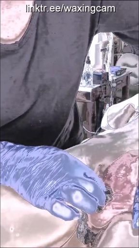 camera is peeping. waxing of a male cock and ass #93   Clip 1