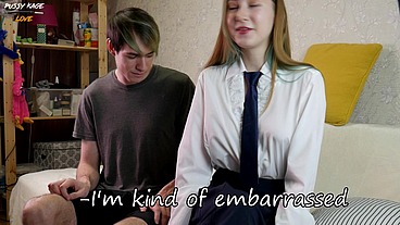 Cum in The Shaking Pussy Of A Lustful Classmate in A Bandage