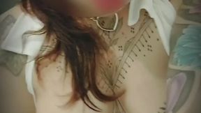 Filthy goth slutty secretary bathroom masterbation