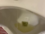 Pissing and jerking in public urinal